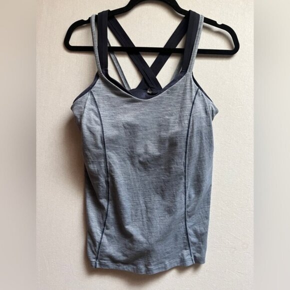 Lululemon Athletica Run For Gold Tank with built in sports bra Sz 10 - Picture 1 of 9